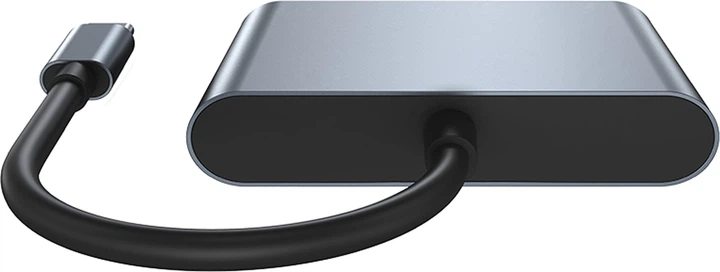 USB-хаб Dynamode 3-в-1 USB Type-C to HDMI 4K USB Type-A 3.0 USB Type-C PD3.0 87 Вт Dark Grey (Multiport USB-C 3-in-1 dark grey) - изображение 4