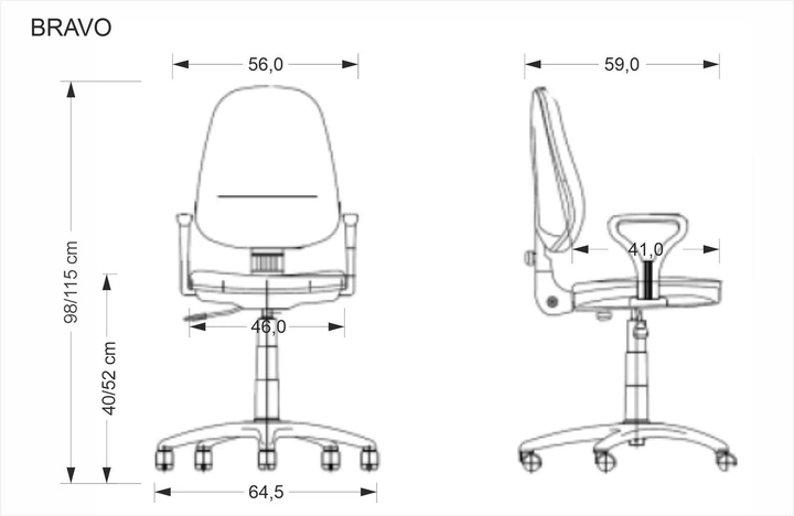 Офісне крісло Halmar BRAVO Чорне (5903038717061) - зображення 2