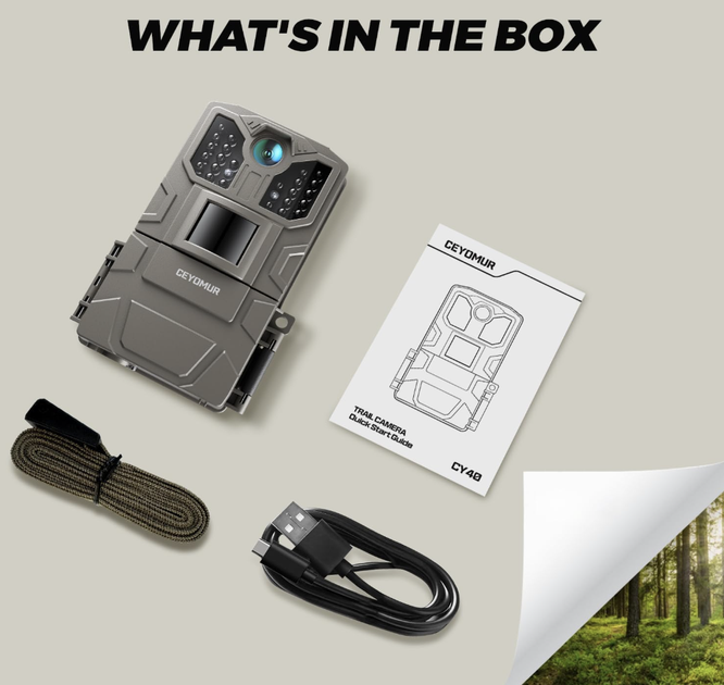 Фотопастка CEYOMUR 36 МП Trail Camera с ночным видением 850 нм, датчиком движения и водозащитой IP66 - изображение 2