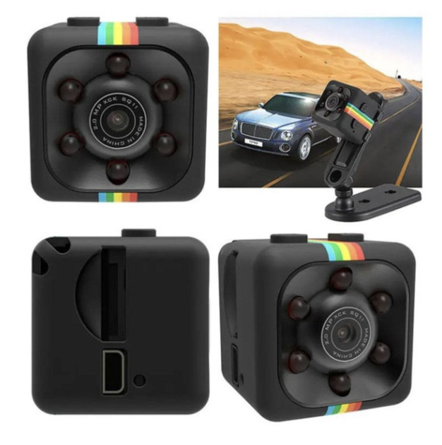 Спортивная экшн камера Mini DV UKC SQ11 Full HD, аккумуляторная мини камера с двумя креплениями, микро флешка 32 ГБ и переходник - изображение 7
