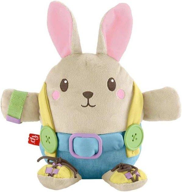 Розвиваюча іграшка для малюків Fisher-Price: плюшевий зайчик, що навчає вдягання, для дітей дошкільного віку від 2 років. - Фото 2 Розвиваюча іграшка для малюків Fisher-Price: плюшевий зайчик, що навчає вдягання, для дітей дошкільного віку від 2 років. - изображение 2