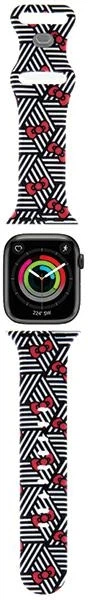 Pasek Hello Kitty Silicone Bows & Stripes do Apple Watch Series 1/2/3/4/5/6/7/8/SE/SE2 38-41 mm Black/White (3666339190347) - obraz 2