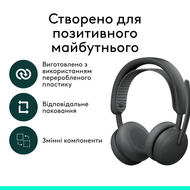 Навушники Logitech ZONE Wireless 2 ES Graphite (981-001503) - зображення 10