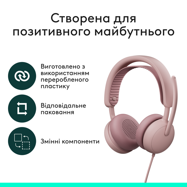 Навушники Logitech ZONE Wired 2 Rose (981-001620) - зображення 9