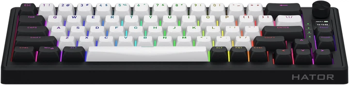 Клавиатура беспроводная Hator Skyfall 65 MAG ULTIMA 8K Aurum Ice RGB Wireless/Bluetooth/USB Black/White (HTK3860) - изображение 2