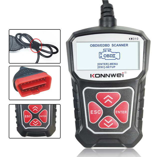 Автосканер Konnwei KW310 для диагностики легковых автомобилей (EOBD, OBD2) - изображение 4