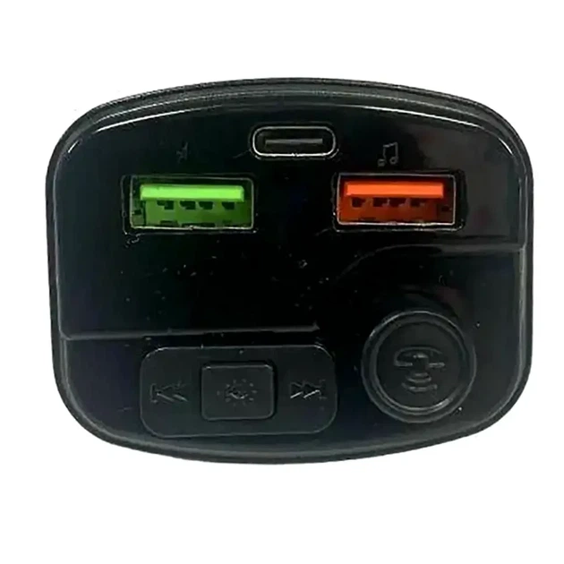 FM трансмиттер PERVOI CTC-732 с зарядкой 2xUSB Type-C Bluetooth поддержка MP3 RGB подсветка для автомобиля - изображение 6