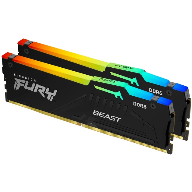Модуль пам'яті Kingston 128GB 5600MT/s DDR5 CL36 DIMM (Kit of 2) FURY Beast RGB (1860070) - Фото 2 Модуль пам'яті Kingston 128GB 5600MT/s DDR5 CL36 DIMM (Kit of 2) FURY Beast RGB (1860070) - изображение 2