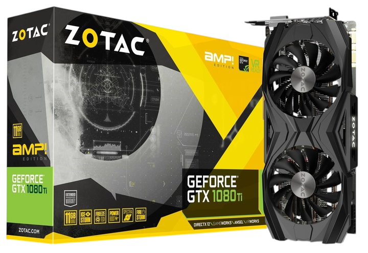 Видеокарта GeForce GTX 1080 Ti 11GB ZOTAC AMP Edition (ZT-P10810D-10P) Б/У - Фото 1 Видеокарта GeForce GTX 1080 Ti 11GB ZOTAC AMP Edition (ZT-P10810D-10P) Б/У - изображение 1