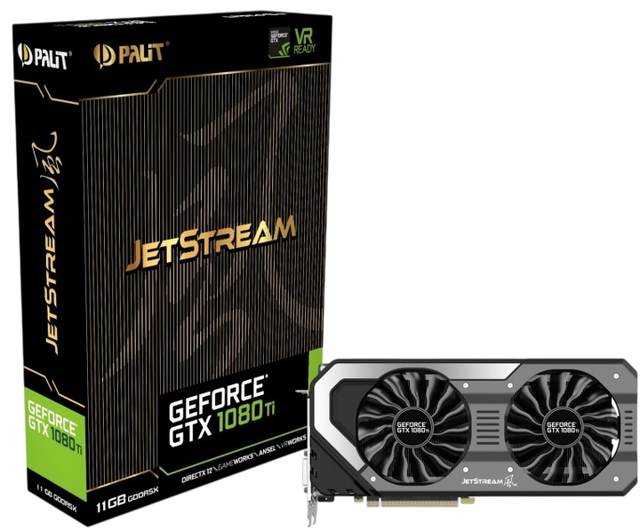 Відеокарта GeForce GTX 1080 Ti 11GB Palit JetStream (NEB108T015LC-1020J) Б/В - Фото 1 Відеокарта GeForce GTX 1080 Ti 11GB Palit JetStream (NEB108T015LC-1020J) Б/В - зображення 1