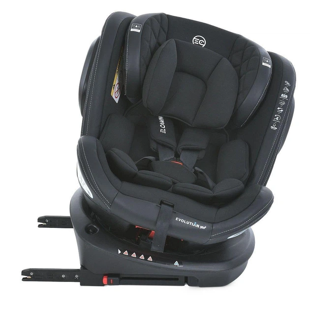 Дитяче автокрісло ME 1045 EVOLUTION 2 360 з поворотом ISOFIX + Top Tether, Melange Black - зображення 4