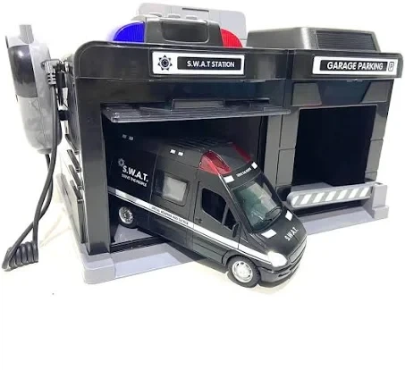 Гараж с металлической машинкой спецназ со светом и звуком CHENGMEI TOYS CLM-558 - Фото 4 Гараж с металлической машинкой спецназ со светом и звуком CHENGMEI TOYS CLM-558 - изображение 4