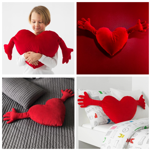 Мягкая плюшевая игрушка Сердце с ручками IKEA FAMNIG HJÄRTA 40x101 см детская игрушка подушка 274.704.60 - изображение 2