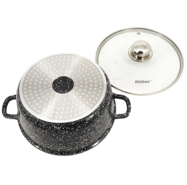 Кастрюля с крышкой Styleberg гранитное покрытие 4.2 л 24x11 см ST 00302388 - изображение 6