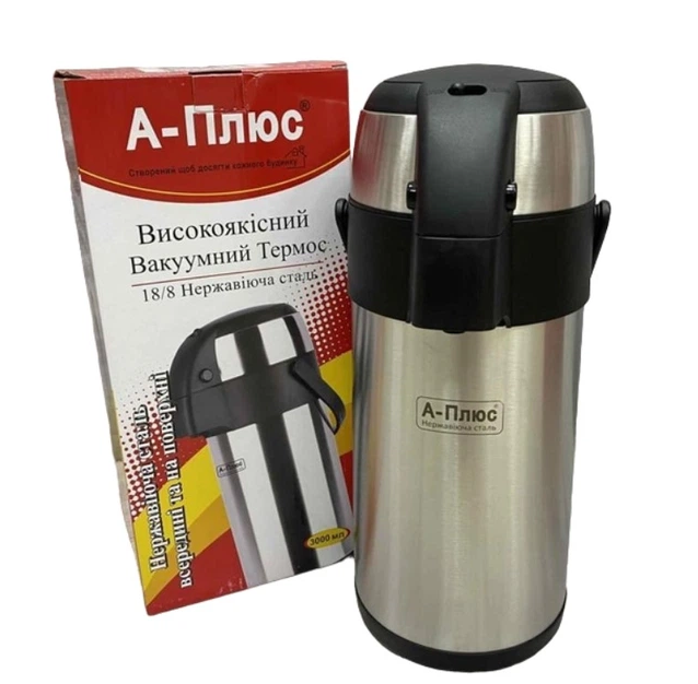 Термос помповый A-Plus из нержавеющей стали 3л 00160788 - изображение 3