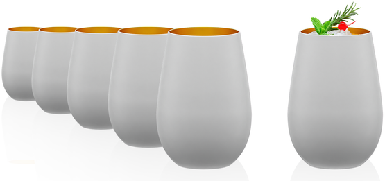 Набор стаканов Stolzle Tumbler Elements EL086 6 шт х 465 мл White/Gold (4012632224569) - Фото 3 Набор стаканов Stolzle Tumbler Elements EL086 6 шт х 465 мл White/Gold (4012632224569) - изображение 3