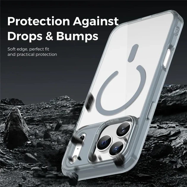 Чехол TPU противоударный защита камеры для iPhone 17 Pro прозрачный серый - Фото 8 Чехол TPU противоударный защита камеры для iPhone 17 Pro прозрачный серый - изображение 8