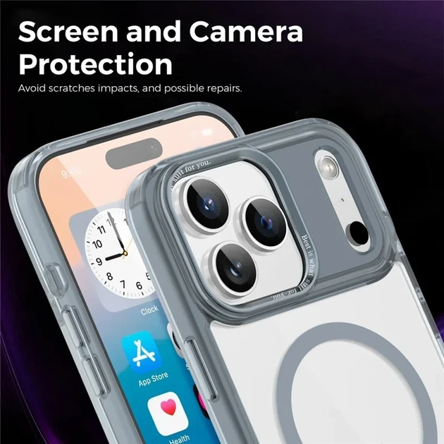 Чехол TPU противоударный защита камеры для iPhone 17 Pro прозрачный серый - Фото 9 Чехол TPU противоударный защита камеры для iPhone 17 Pro прозрачный серый - изображение 9