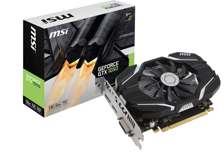 Відеокарта GeForce GTX 1050 2GB MSI OC (GTX 1050 2G OC) Б/В - Фото 1 Відеокарта GeForce GTX 1050 2GB MSI OC (GTX 1050 2G OC) Б/В - зображення 1