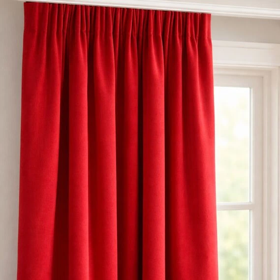 Комплект штор 2 шт 150х260 см, Soft Velvet Lux шторы, гардины, портьеры на шторной тесьме V-19 красная - Фото 6 Комплект штор 2 шт 150х260 см, Soft Velvet Lux шторы, гардины, портьеры на шторной тесьме V-19 красная - изображение 6