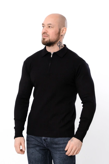 Чоловічий светр з високим коміром на блискавці NoBrand XXL Чорний (p-19321-228902) - Фото 4 Чоловічий светр з високим коміром на блискавці NoBrand XXL Чорний (p-19321-228902) - зображення 4