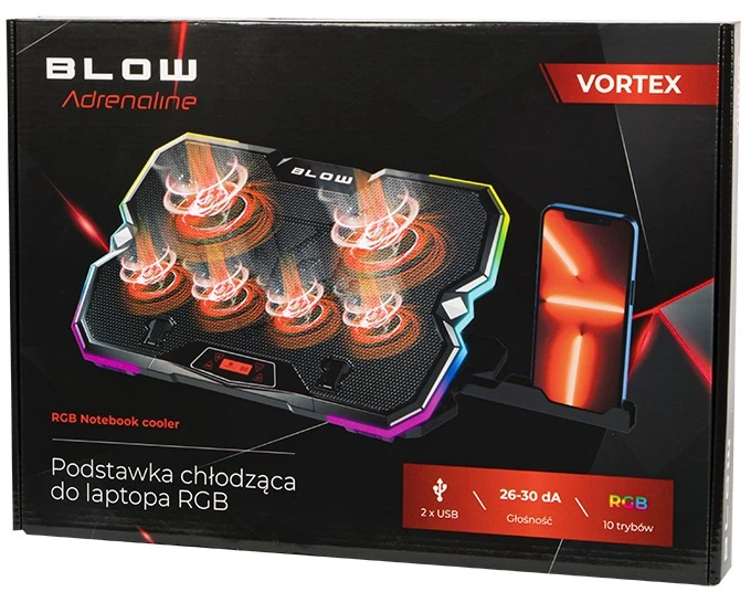 Podstawka chłodząca pod laptopa Blow 6 Fan Vortex Rgb (5900804129516) - obraz 5