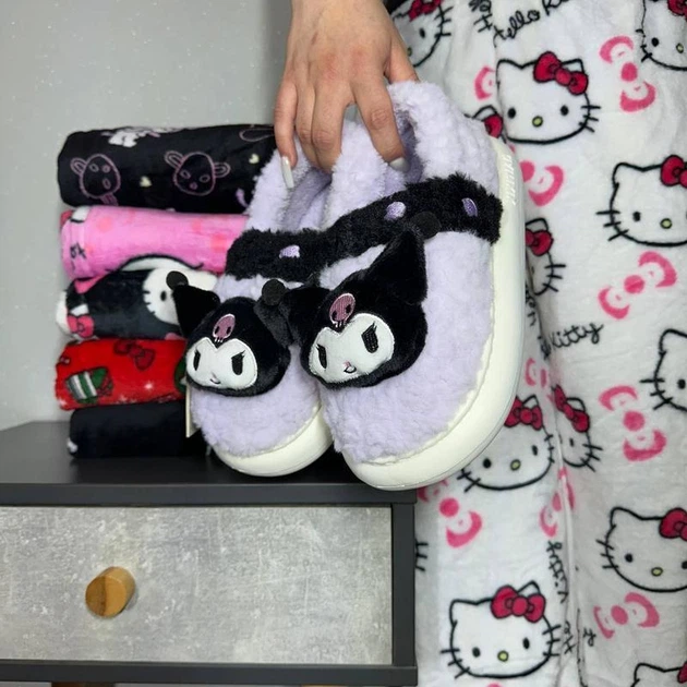 Кімнатні капці з закритою п'ятою Куромі Kuromi Sanrio Hello Kitty 36-37 р. - зображення 5