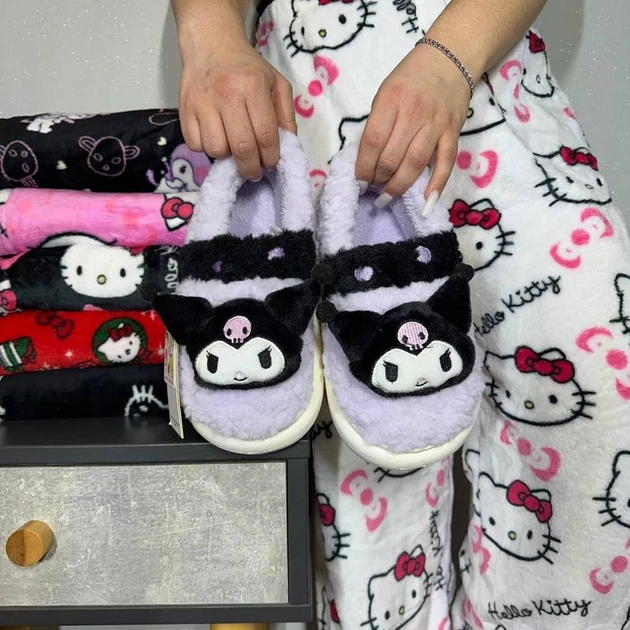 Кімнатні капці з закритою п'ятою Куромі Kuromi Sanrio Hello Kitty 36-37 р. - зображення 6