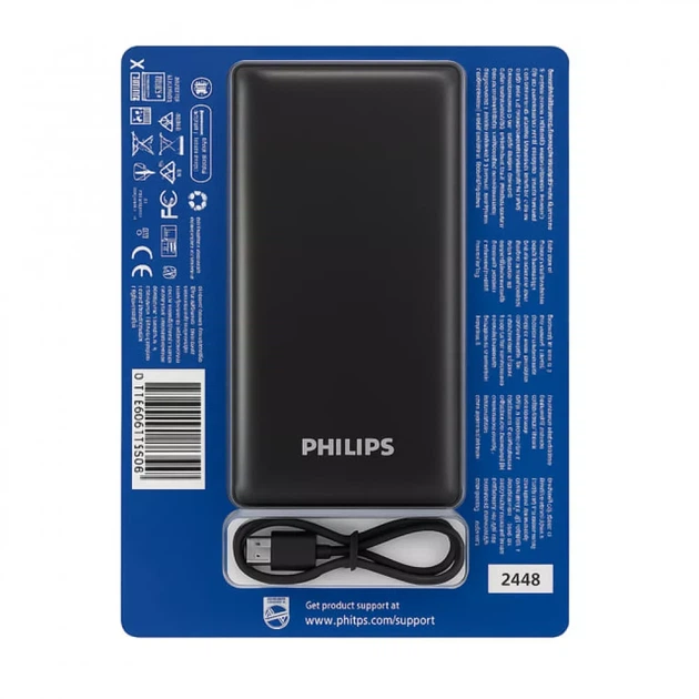 Power Bank Philips Original 20000 mAh (74Wh) | Швидка зарядка PD 20W+QC 18W | USB-C Power Delivery, PPS. Зовнішній акумулятор для смартфонів, планшетів та гаджетів - Фото 3 Power Bank Philips Original 20000 mAh (74Wh) | Швидка зарядка PD 20W+QC 18W | USB-C Power Delivery, PPS. Зовнішній акумулятор для смартфонів, планшетів та гаджетів - зображення 3