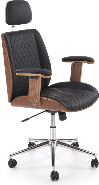 Fotel biurowy Halmar TIMBER Orzechowy-czarny (5905248135437) - obraz 4