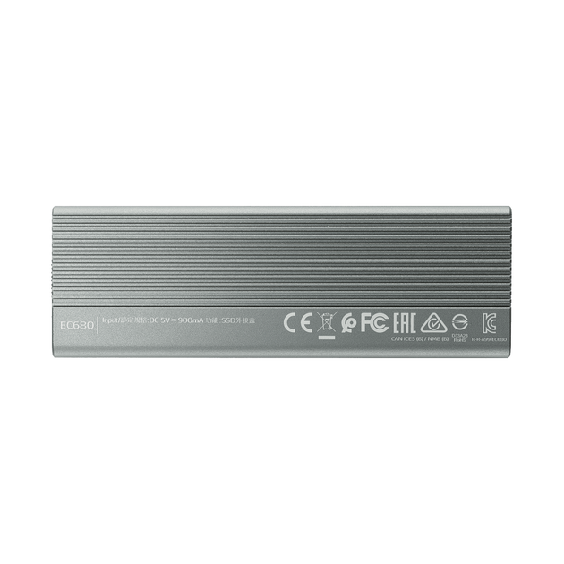 Зовнішня кишеня для накопичувача A-DATA EC680 для SSD M.2 PCIe USB3.2 Gen2 Type-C Gray - зображення 3