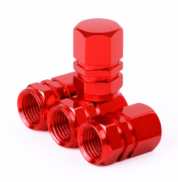 Ковпачки на ніпель Hexagon Red – Стильний тюнінг для вашого авто (комплект 4 шт.) Червоний колір - зображення 5