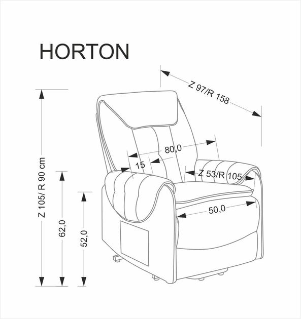 Fotel wypoczynkowy Halmar HORTON Beżowy (5905248135185) - obraz 14