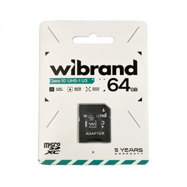 Карта пам'яті microSDXC (UHS-1 U3) Wibrand 64Gb class 10 (adapter SD) (WICDXU3/64GB-A) (19006) - зображення 2