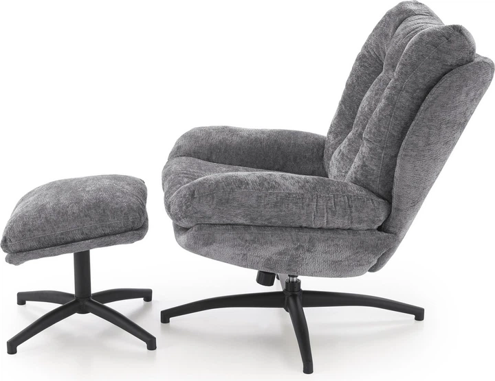 Крісло для відпочинку Halmar PESTO з підставкою для ніг та функцією люльки Сіре (5905248135741) - зображення 2