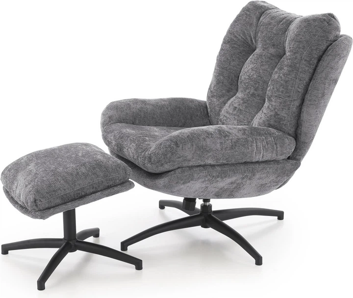 Крісло для відпочинку Halmar PESTO з підставкою для ніг та функцією люльки Сіре (5905248135741) - зображення 3