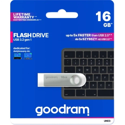 USB флеш накопитель Goodram 16GB UNO3 Steel USB 3.2 (UNO3-0160S0R11) GOODRAM UNO3-0160S0R11 928424 - Фото 4 USB флеш накопитель Goodram 16GB UNO3 Steel USB 3.2 (UNO3-0160S0R11) GOODRAM UNO3-0160S0R11 928424 - изображение 4