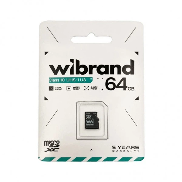 Карта пам'яті microSDXC (UHS-1 U3) Wibrand 64Gb class 10 (WICDXU3/64GB) (19007) - изображение 2