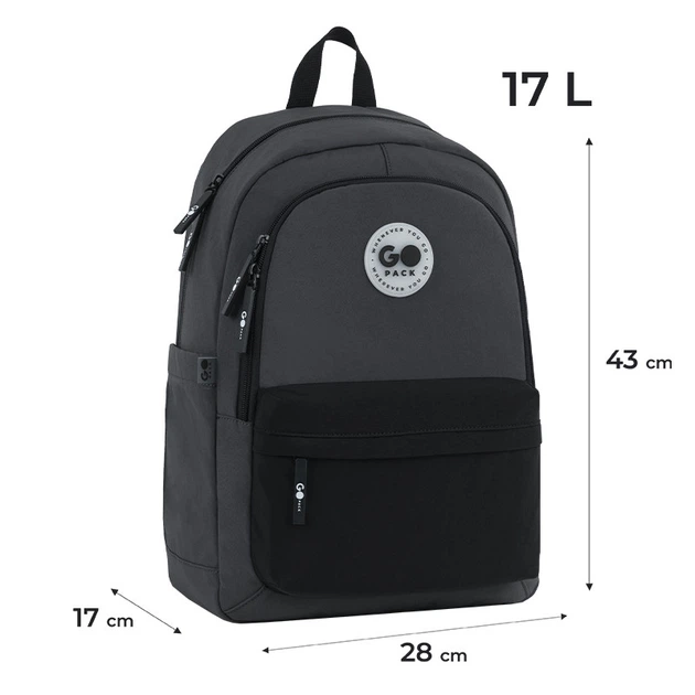 Рюкзак GoPack Education Teens 141L чорний, сірий (GO26-141L-4) - Фото 3 Рюкзак GoPack Education Teens 141L чорний, сірий (GO26-141L-4) - зображення 3
