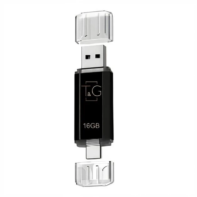 Флешка ЮСБ T&G 009 2&1 USB/Type C 16Gb USB Flash Drive 2.0 память 16 Гб Чорний - Фото 1 Флешка ЮСБ T&G 009 2&1 USB/Type C 16Gb USB Flash Drive 2.0 память 16 Гб Чорний - изображение 1