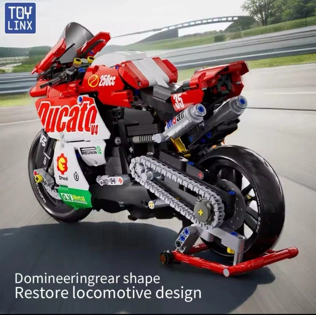 Конструктор мотоцикл Ducatо V4 на 863 деталей в размере 1:10 (В крафтовой упаковке) - Фото 4 Конструктор мотоцикл Ducatо V4 на 863 деталей в размере 1:10 (В крафтовой упаковке) - изображение 4