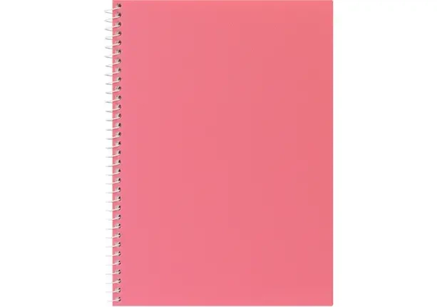 Блокнот А5, пластикова обкладинка (фактура тканина), бічна спіраль, 80 арк., клітинка, асорті пастел (E20307) - изображение 5