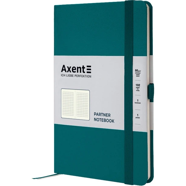 Тетрадь офісна Axent Partner 125х195 96 арк. клітинка тверда палітурка малахіт (8201-31-A) - Фото 2 Тетрадь офісна Axent Partner 125х195 96 арк. клітинка тверда палітурка малахіт (8201-31-A) - зображення 2