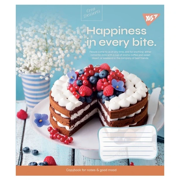 Зошит шкільний YES Desserts А5 96 арк. лінія м'яка політурка. (766506) - Фото 1 Зошит шкільний YES Desserts А5 96 арк. лінія м'яка політурка. (766506) - зображення 1