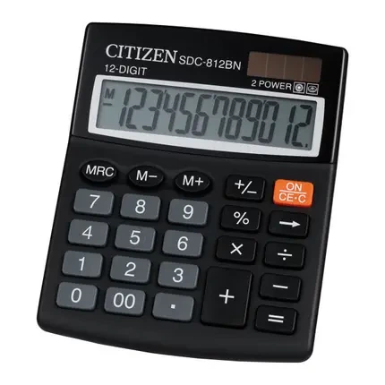 Калькулятор Citizen SCD-812 12-розрядний 100*125*34мм - Фото 1 Калькулятор Citizen SCD-812 12-розрядний 100*125*34мм - зображення 1