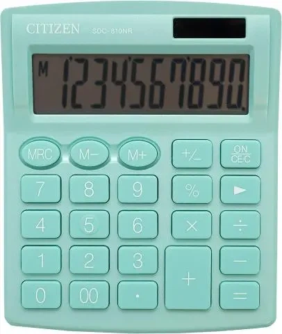 Калькулятор настільний компактний Citizen SDC-810NRGNE10-розрядний бірюзовий (SDC-810NRGNE-green) - изображение 2