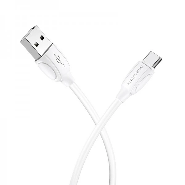 Кабель BOROFONE BX19 USB to Type-C 3A, 1m, PVC, TPE connectors, White (6931474701800) (18907) - изображение 3