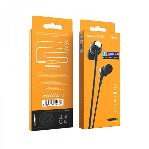 Навушники дротові BOROFONE BM36 (3.5mm) Black (6931474709691) (18943) - изображение 5