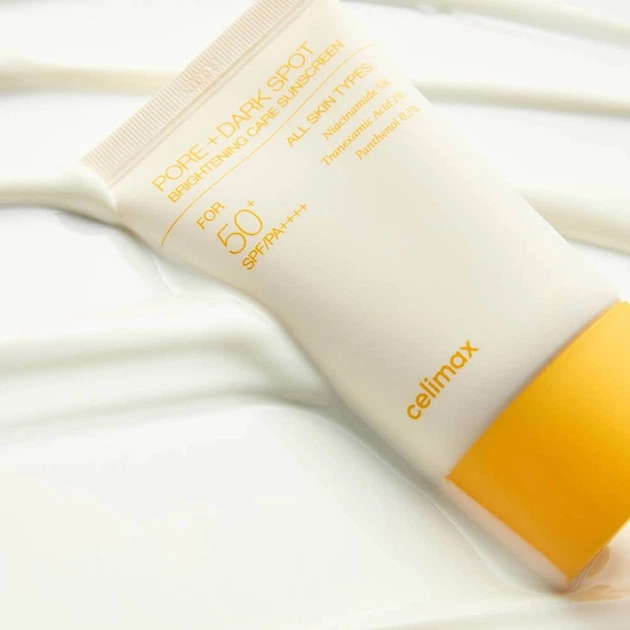 Солнцезащитный крем для лица Celimax Pore+Dark Spot Brightening Sunscreen Mini 10ml - изображение 2