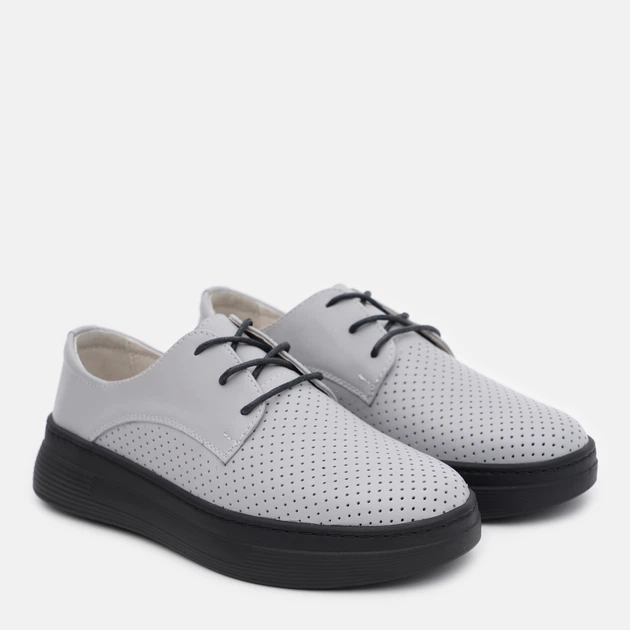 Женские дерби кожаные Prime Shoes 133 Leather 95-133-20823 38 25 см Серые (2000000201641) - Фото 3 Женские дерби кожаные Prime Shoes 133 Leather 95-133-20823 38 25 см Серые (2000000201641) - изображение 3